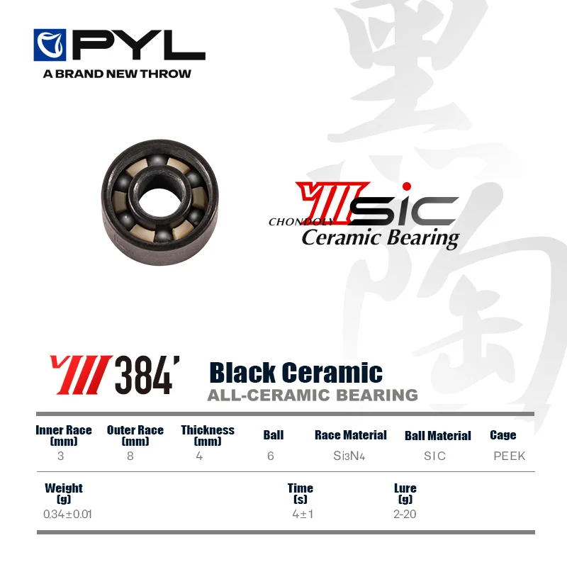 Fly Reel - รอกตกปลา PYL, รอกตกปลาแบบลูกปืนเซรามิกสีดำทั้งหมด เหมาะสำหรับชุดซ่อม/DIY/ดัดแปลง สำหรับ SHIMANO