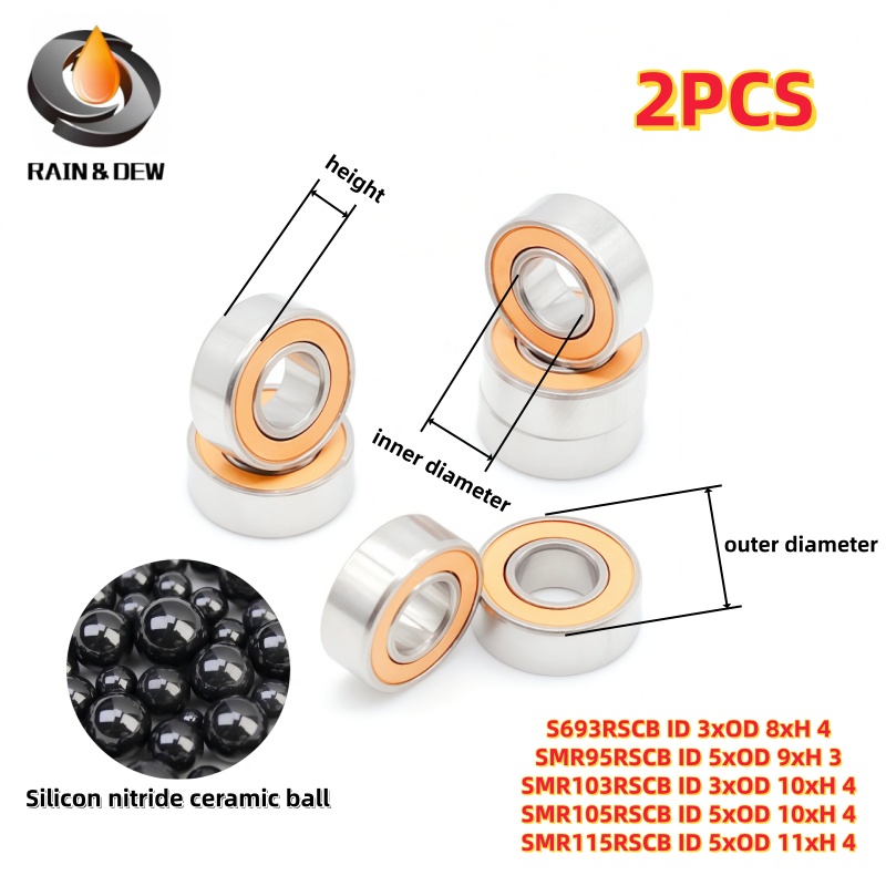 Fly Reel - 2 ชิ้น ตลับลูกปืนขนาดเล็ก 3x8x4 3x10x4 5x9x3